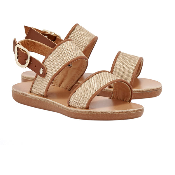 Ancient Greek Sandals Little Clio Rafia Soft Lino / Cotto