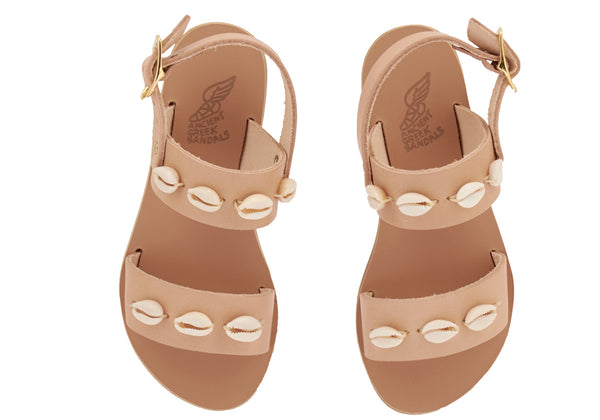 Ancient Greek Sandals Little Clio Shells Soft Natural
