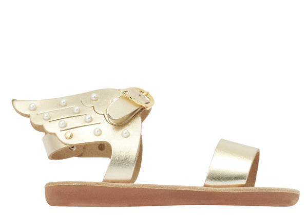 ancient greek sandals Little ikaria pearls soft Platinum