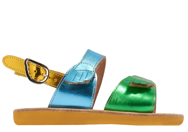 ancient greek sandals Little iliada soft Yellow / Celeste / Green