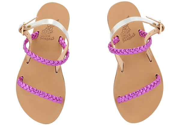 Ancient Greek Sandals Little Irida Soft Fuchsia / Silver