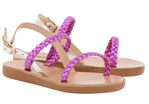 Ancient Greek Sandals Little Irida Soft Fuchsia / Silver