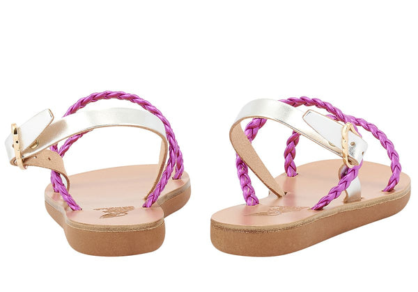 Ancient Greek Sandals Little Irida Soft Fuchsia / Silver