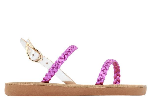 ancient greek sandals Little irida soft Fuchsia / Silver