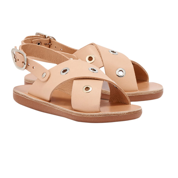 Ancient Greek Sandals Little Maria Eyelets Soft Natural