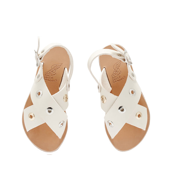 Ancient Greek Sandals Little Maria Eyelets Soft Off White