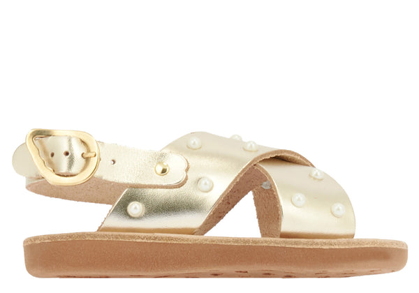 ancient greek sandals Little maria pearls soft Platinum