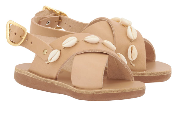 Ancient Greek Sandals Little Maria Shells Soft Natural