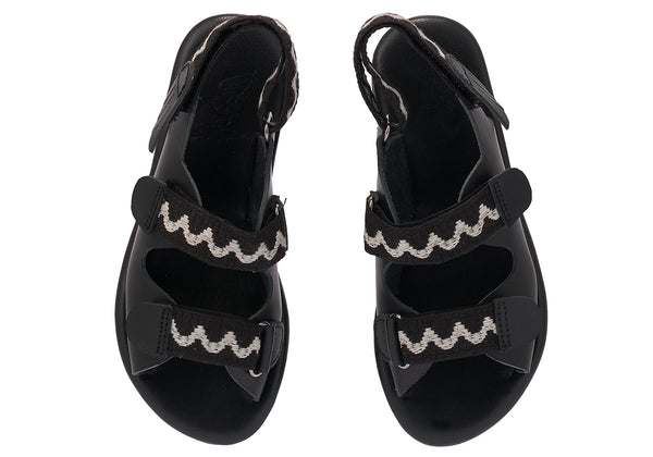 Ancient Greek Sandals Little Olympia Soft Black / White