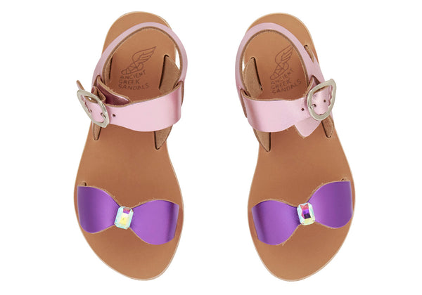 Ancient Greek Sandals Little Poppy Soft Metal Pink / Purple