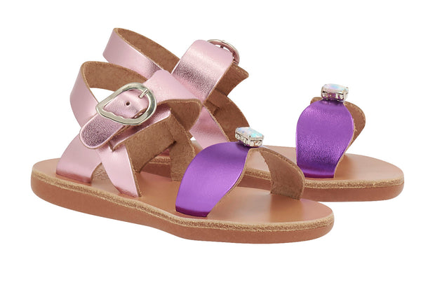 Ancient Greek Sandals Little Poppy Soft Metal Pink / Purple