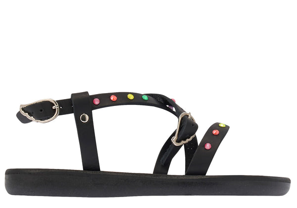 ancient greek sandals Little sofia crystals soft Black / Multi