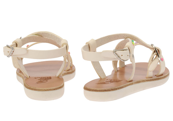 Ancient Greek Sandals Little Sofia Crystals Soft Off White / Multi