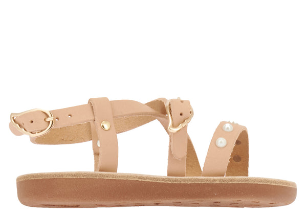 ancient greek sandals Little sofia pearls soft Natural