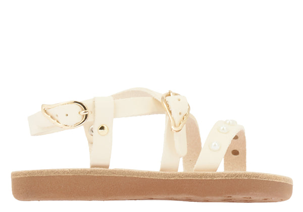 ancient greek sandals Little sofia pearls soft Off White