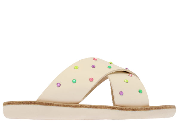 ancient greek sandals Little thais crystals soft Off White / Multi