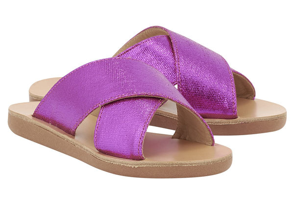 Ancient Greek Sandals Little Thais Soft LAME FUCHSIA