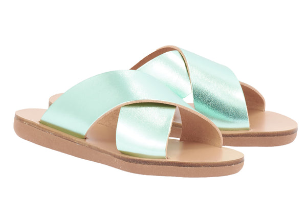 Ancient Greek Sandals Little Thais Soft Metallic Mint