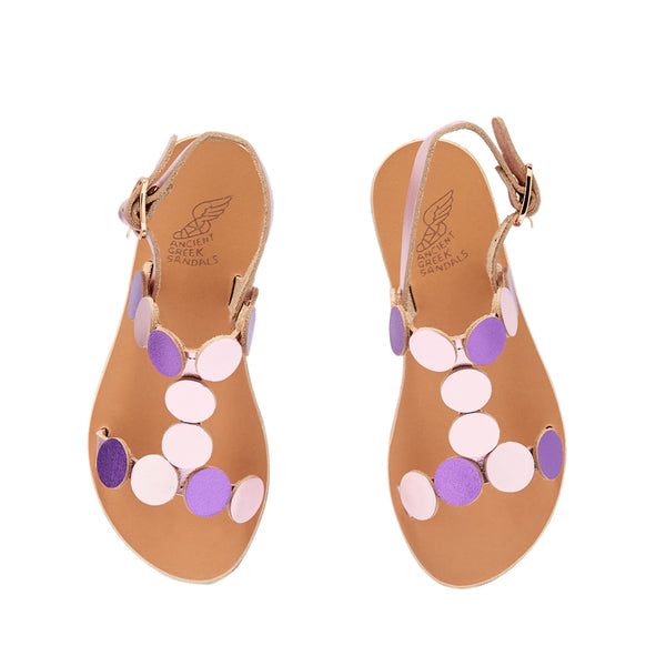 Ancient Greek Sandals Little Uranos Soft Metal Pink / Purple