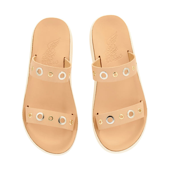 Ancient Greek Sandals Melia Comfort Eyelets Natural