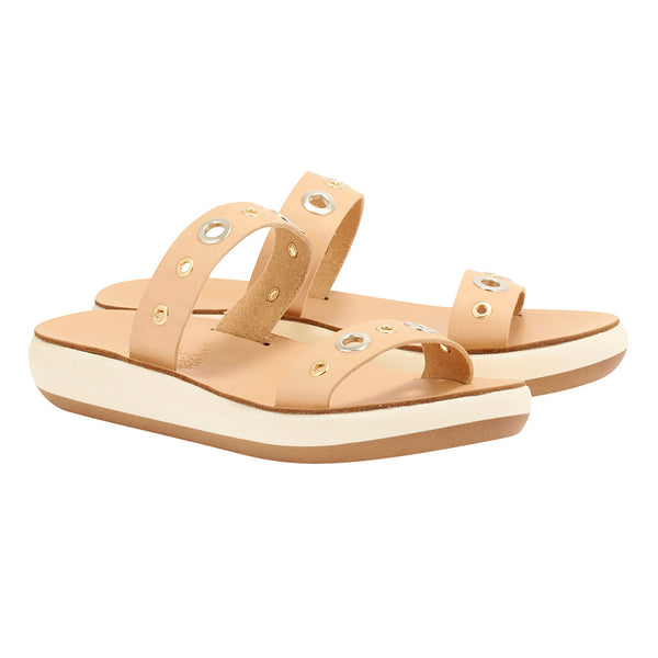 Ancient Greek Sandals Melia Comfort Eyelets Natural