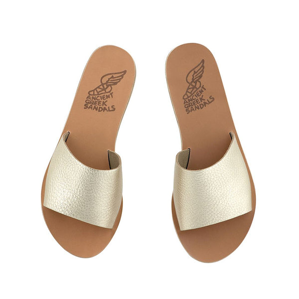 Ancient Greek Sandals Taygete Metallic Platinum / Sand