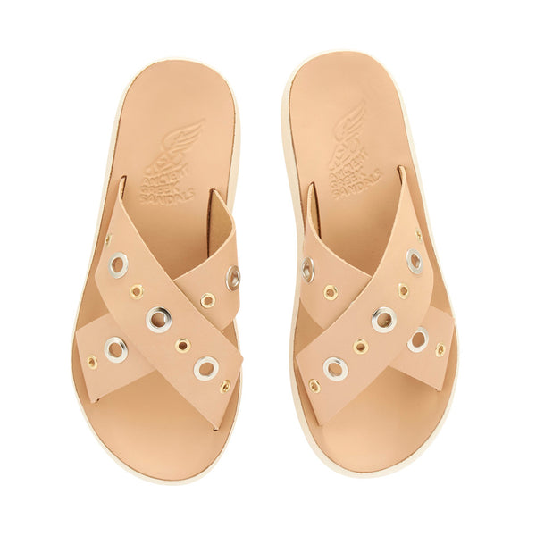 Ancient Greek Sandals Thais Comfort Eyelets Natural