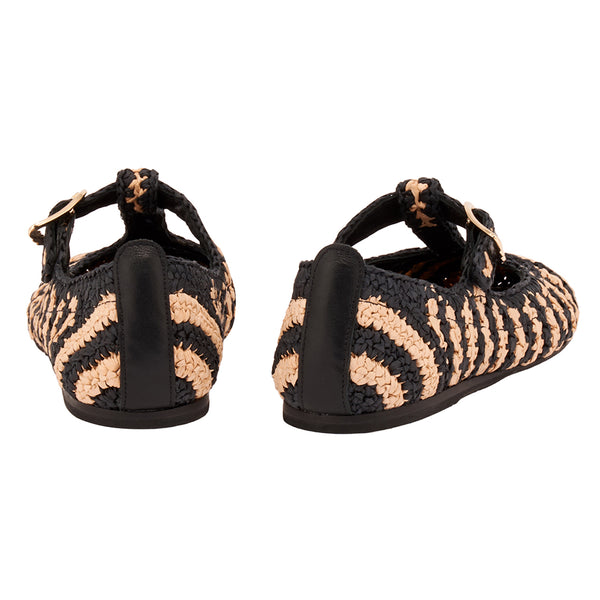 Ancient Greek Sandals Women Shoe Raffia Black / Natural