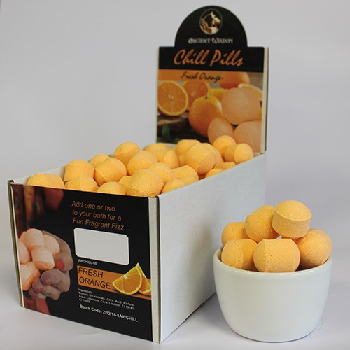 Ancient Wisdom 1.3kg Chill Pills Mini Bath Bombs - Fresh Oranges