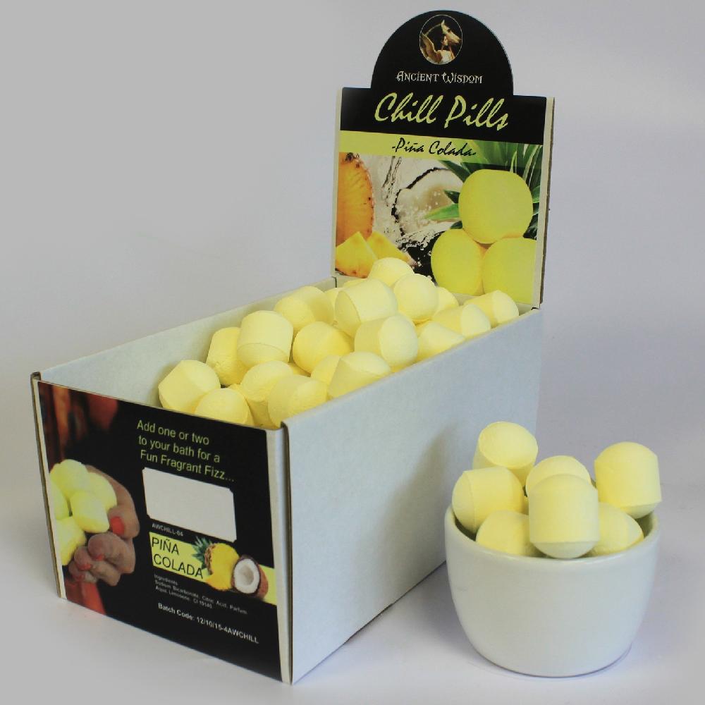 Ancient Wisdom 1.3kg Chill Pills Mini Bath Bombs - Pinacolada