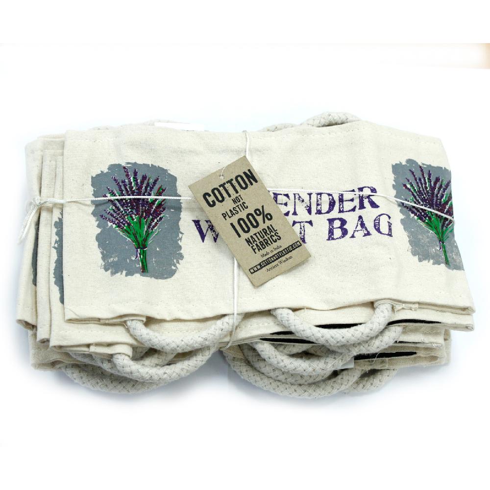Ancient Wisdom 10x Empty Cotton Wheat Bags With Rope Handles - Floral Patterns
