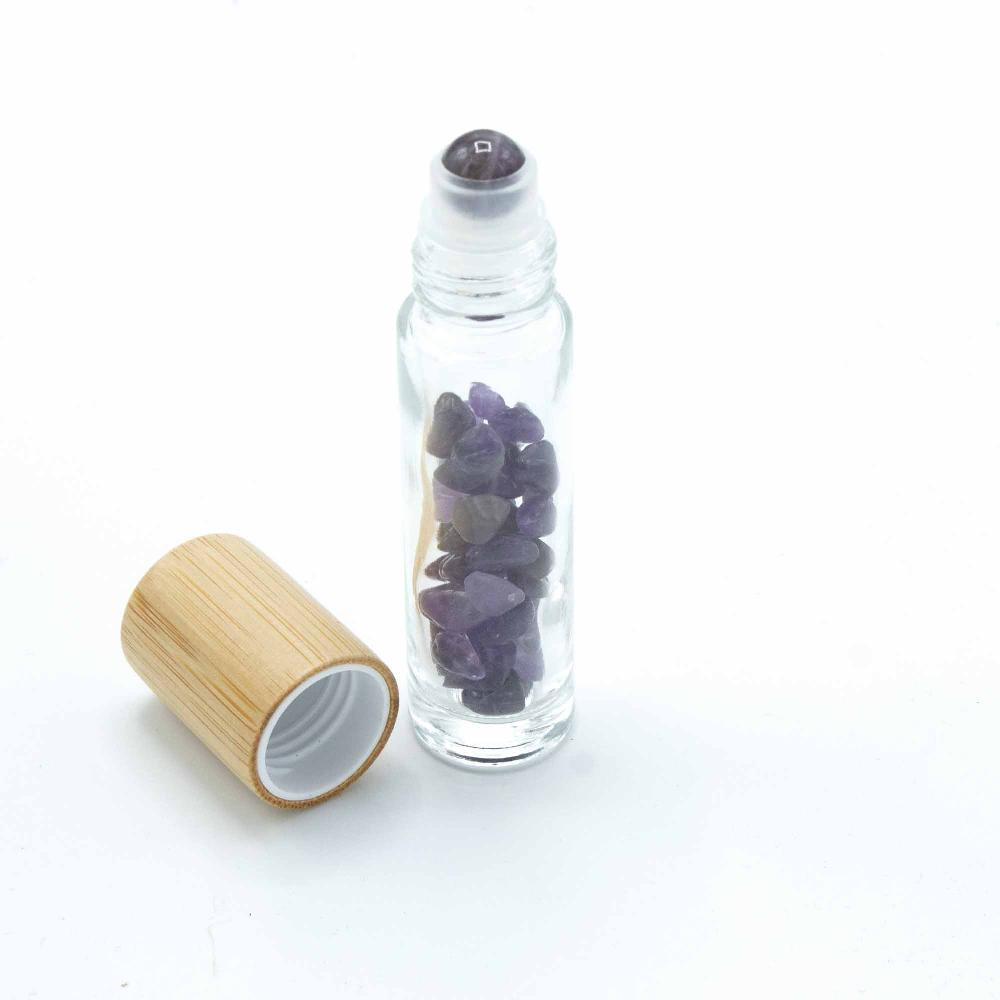 Ancient Wisdom 10x Gemstone Essential Oil Roller Bottle - Amethyst - Wooden Cap