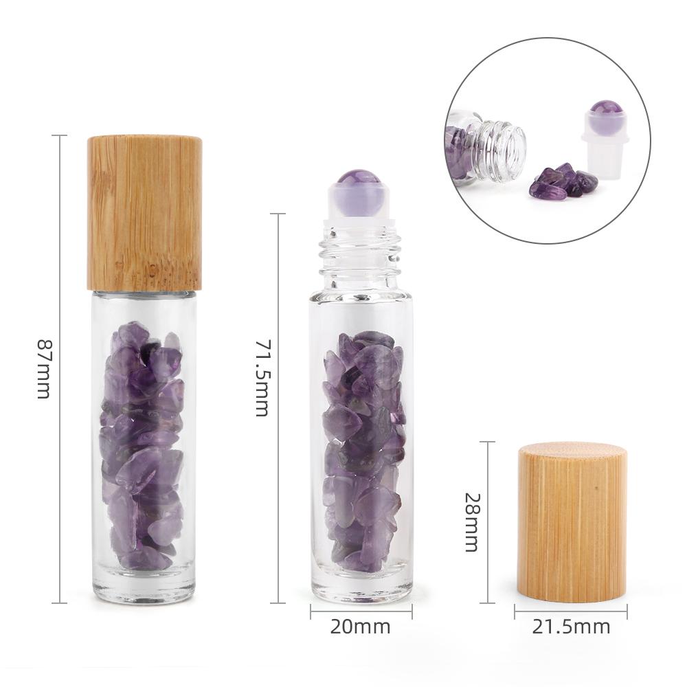 Ancient Wisdom 10x Gemstone Essential Oil Roller Bottle - Amethyst - Wooden Cap