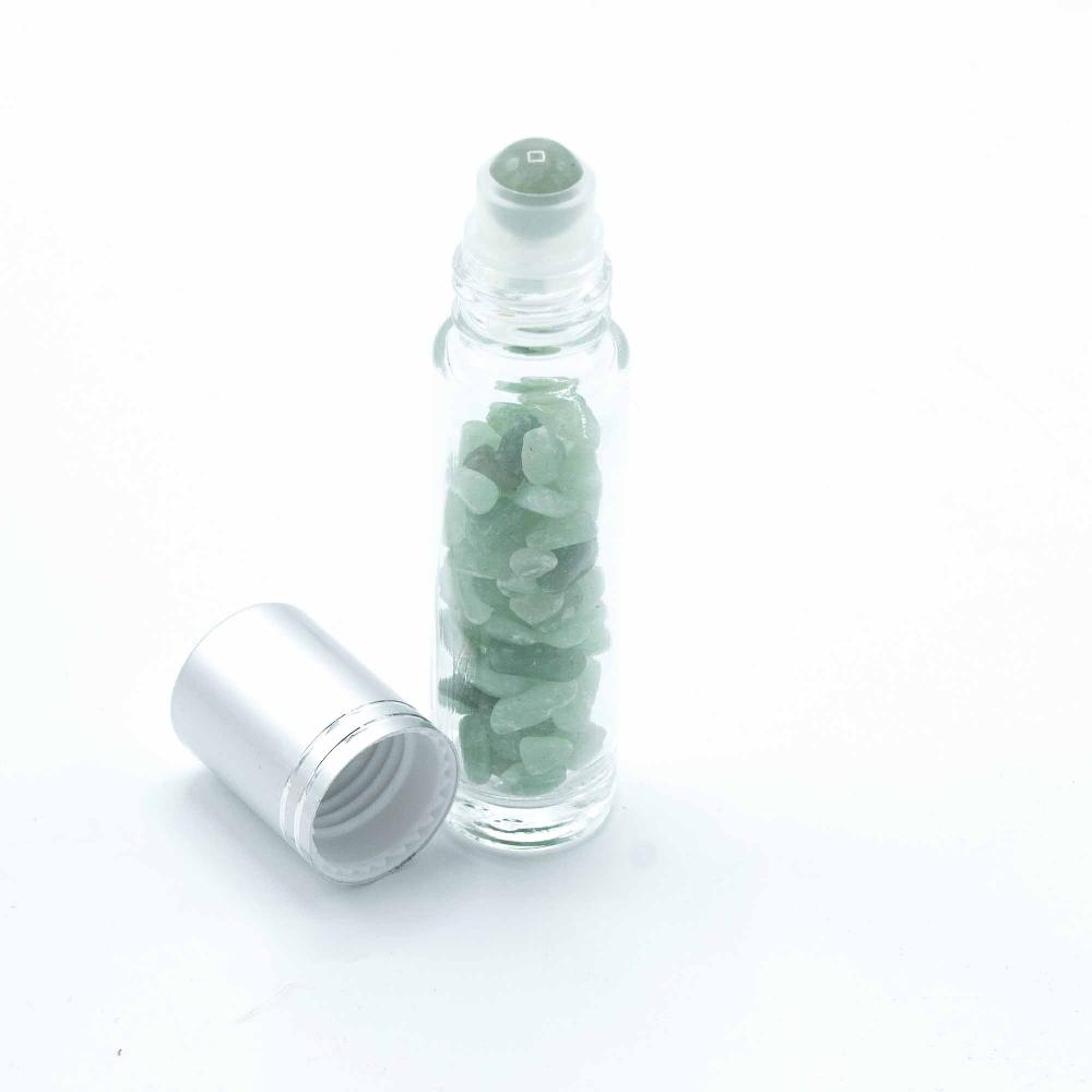 Ancient Wisdom 10x Gemstone Essential Oil Roller Bottle - Aventurine - Silver Cap