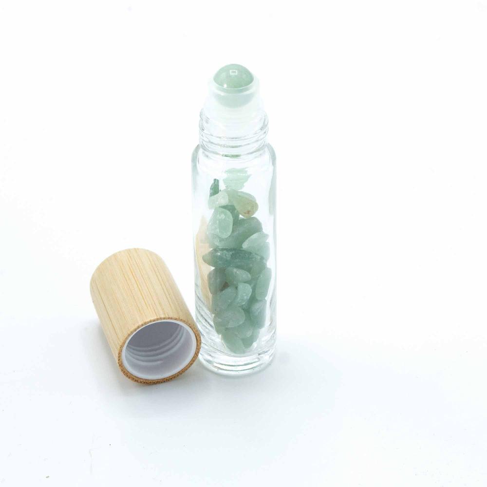 Ancient Wisdom 10x Gemstone Essential Oil Roller Bottle - Aventurine - Wooden Cap