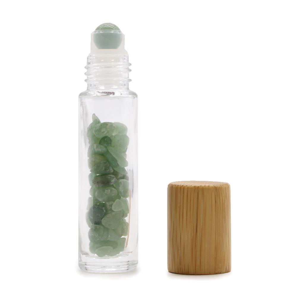 ancient wisdom 10x Gemstone Essential Oil Roller Bottle - Aventurine - Wooden Cap