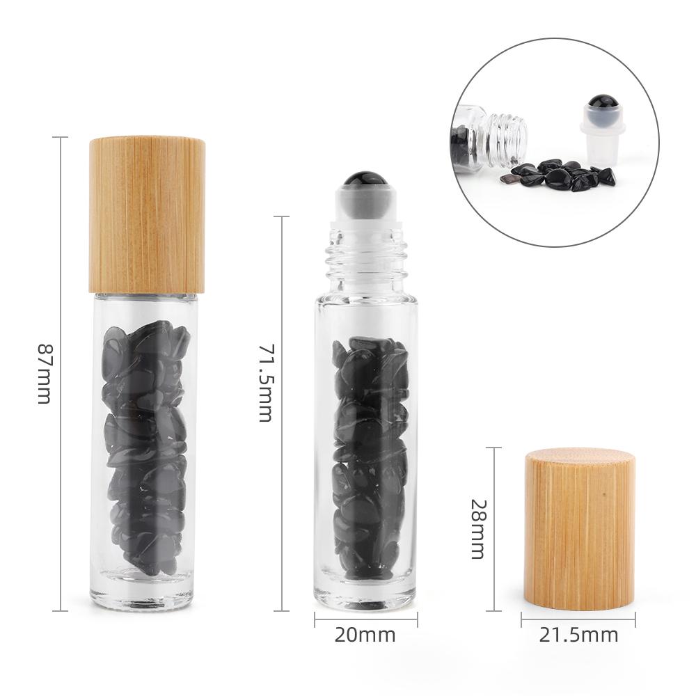 Ancient Wisdom 10x Gemstone Essential Oil Roller Bottle - Black Tourmaline - Wooden Cap