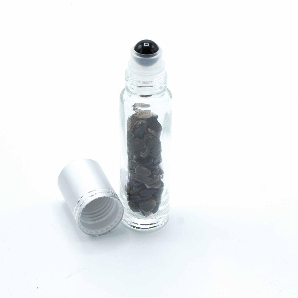 Ancient Wisdom 10x Gemstone Essential Oil Roller Bottle - Black Tourmaline - Silver Cap