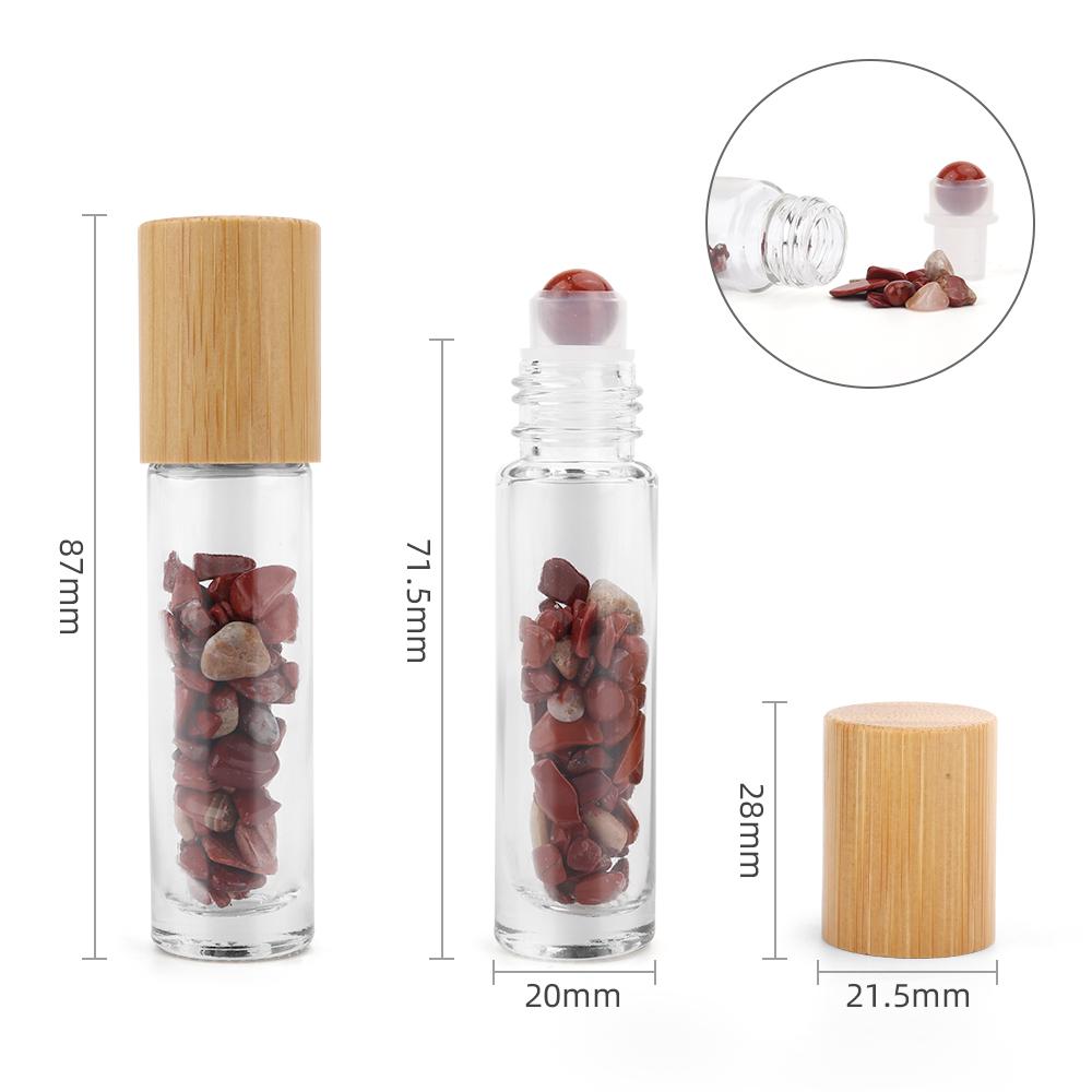 Ancient Wisdom 10x Gemstone Essential Oil Roller Bottle - Red Jasper - Wooden Cap