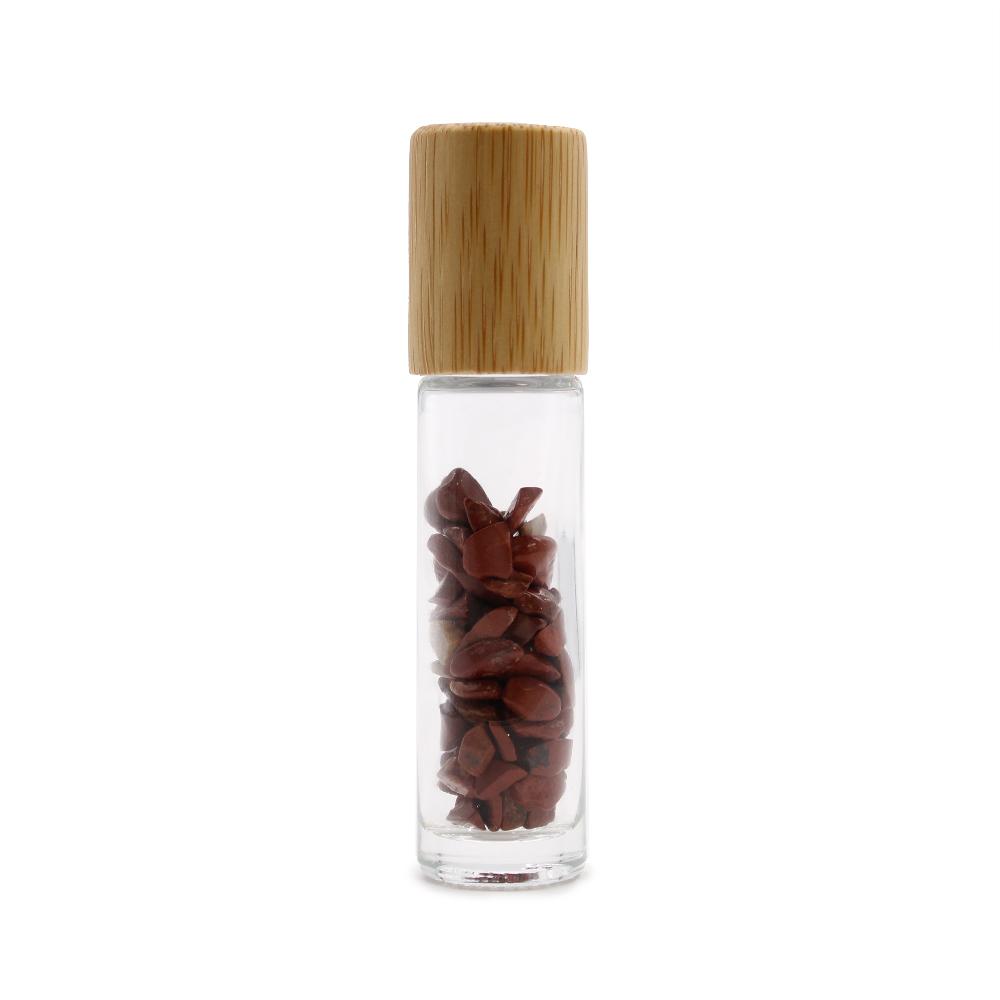 Ancient Wisdom 10x Gemstone Essential Oil Roller Bottle - Red Jasper - Wooden Cap