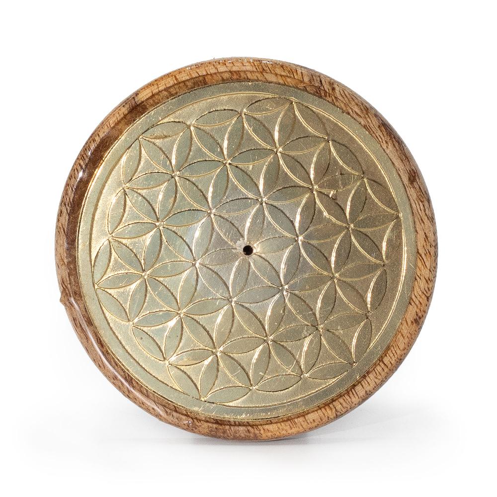 ancient wisdom 10x Gold on Mango Wood - Flower of Life