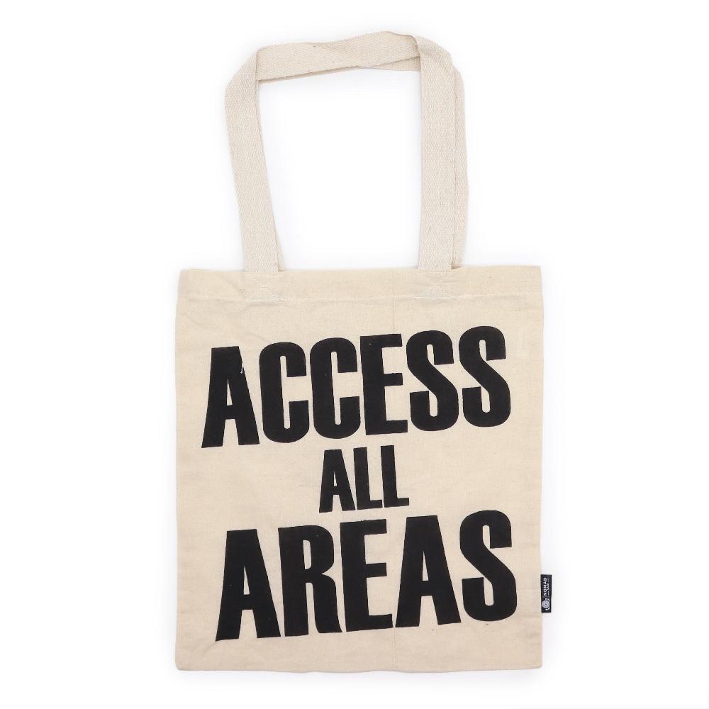 ancient wisdom 10x Iconic Basic Tote Bag - ACCESS ALL AREA - (40x36cm) - Natural 4oz