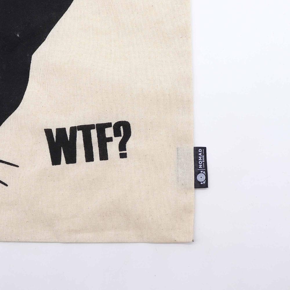 Ancient Wisdom 10x Iconic Basic Tote Bag - Black Cat - (40x36cm) - Natural 4oz