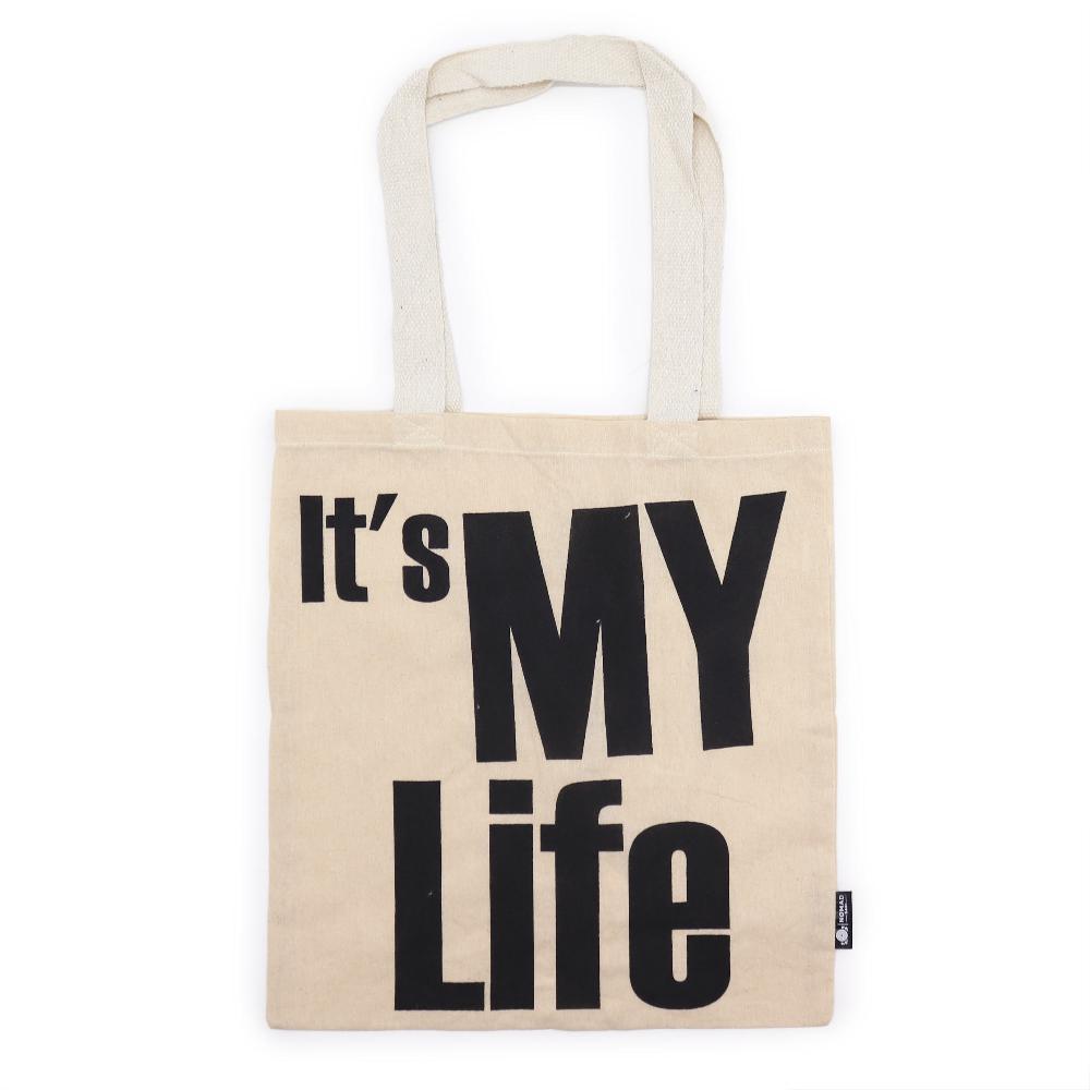 ancient wisdom 10x Iconic Basic Tote Bag - IT's MY LIFE - (40x36cm) - Natural 4oz