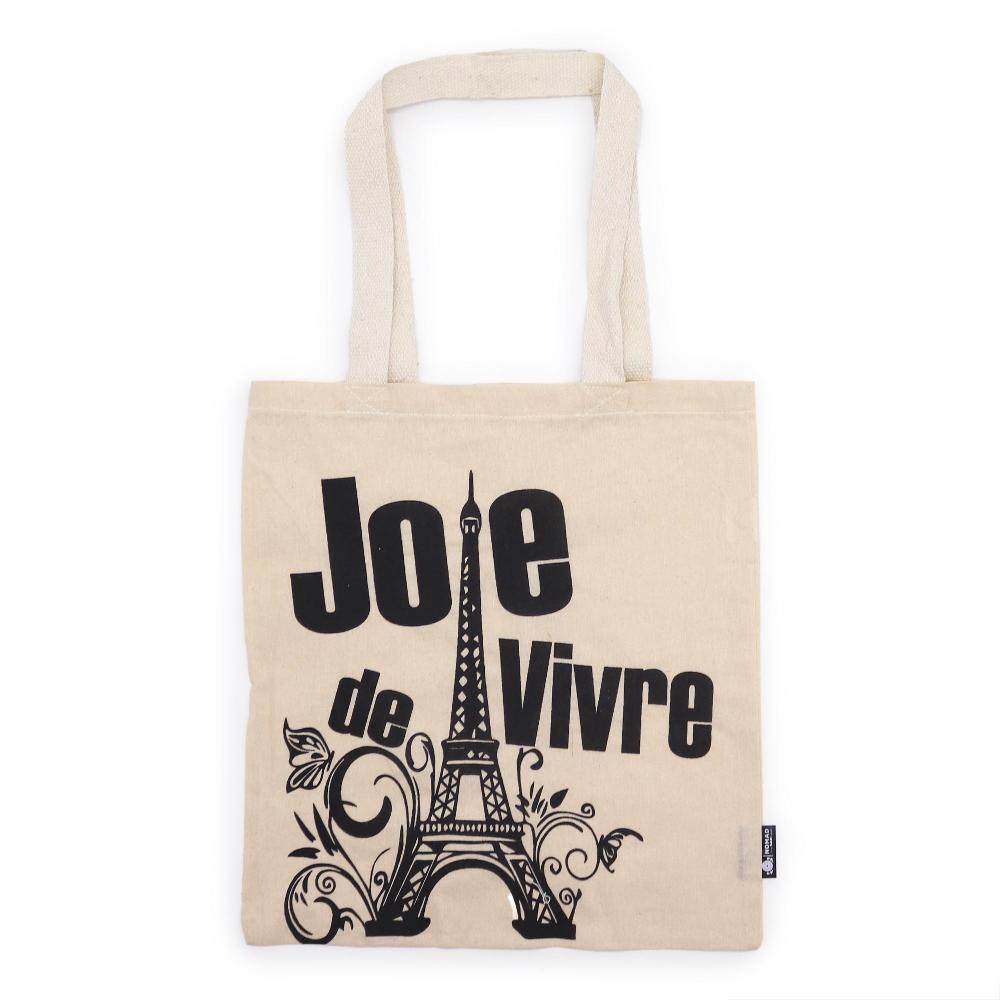 ancient wisdom 10x Iconic Basic Tote Bag - Joie de Vivre- (40x36cm) - Natural 4oz