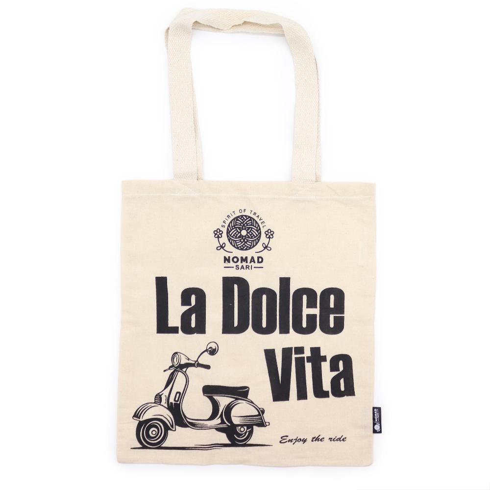 ancient wisdom 10x Iconic Basic Tote Bag - La Dolce Vita - (40x36cm) - Natural 4oz