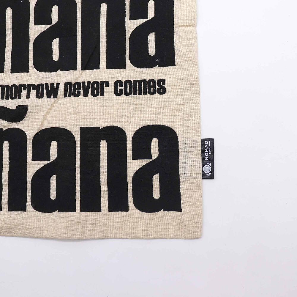 Ancient Wisdom 10x Iconic Basic Tote Bag - Mañana Mañana - (40x36cm) - Natural 4oz