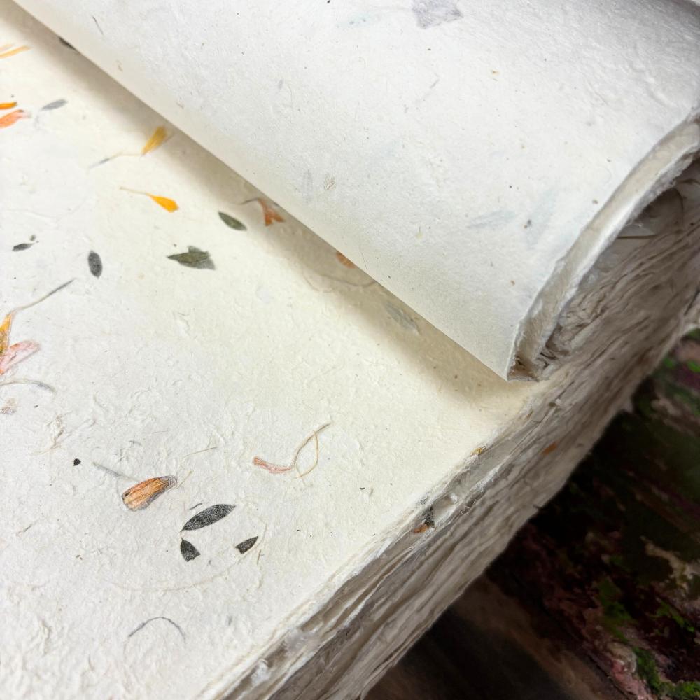 Ancient Wisdom 10x Lokta Craft / Wrapping Paper (510x76cm) - Mixed Floral Cotton