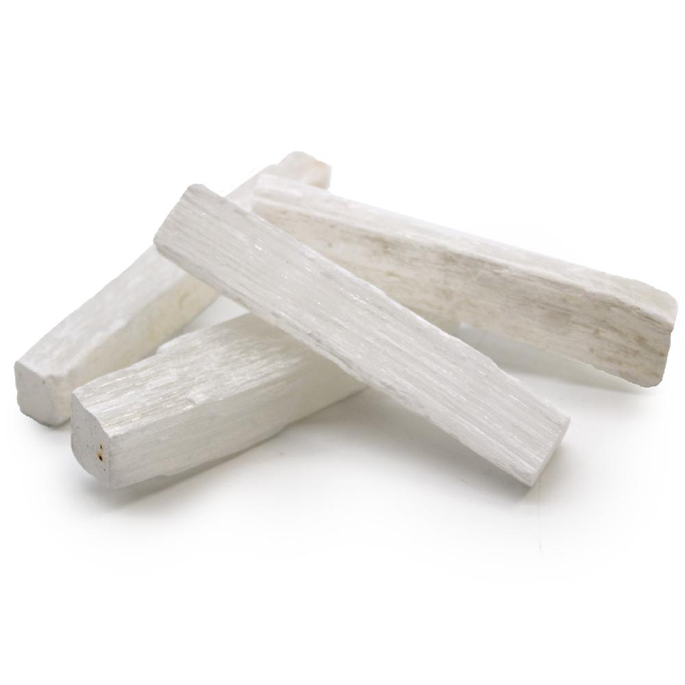 ancient wisdom 10x Selenite Stick Raw Crystal - Natural Stone 10 cm (4 Inch)