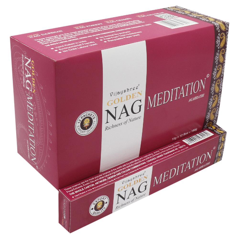 Ancient Wisdom 12x 15g Golden Nag - Meditation Incense